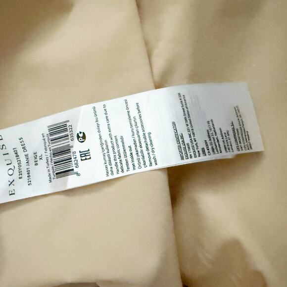 EXQUISE x ANTHROPOLOGIE |  Tobie Shirt Dress Pleated Waist Beige Tan White | XL - Picture 10 of 12